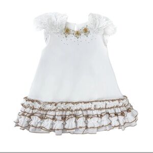 Petite Maison Kids Angelina White Feather Wings Dress
